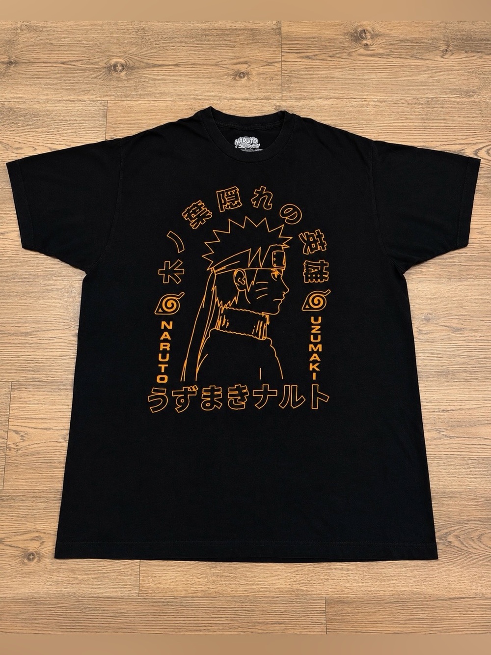 Naruto Black Uzumaki Graphic T-Shirt Anime Manga Large